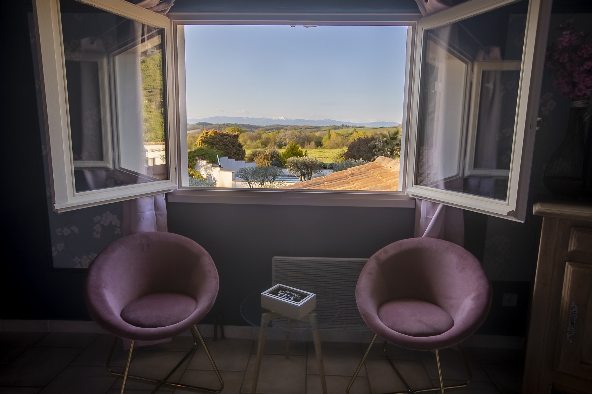 Vue depuis la chambre double sur les Pyrénées Ariegeoises
